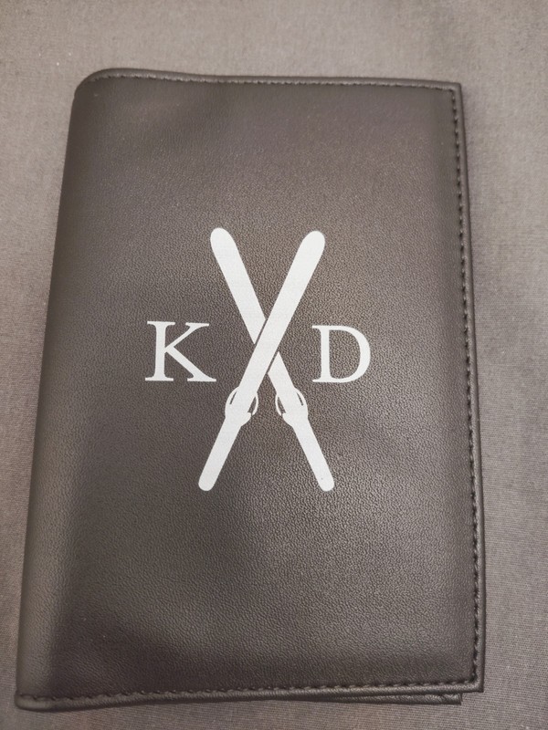 Mark & Graham Leather Passport Holder monogram KD (Z-173)