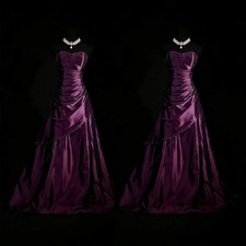 Vintage Gothic Wedding Dresses Satin Strapless Ruching Corset A Line Bridal Gown