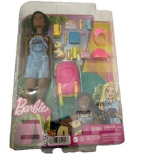 Barbie It Takes Two Camping Brooklyn Brunette Doll & Pup with Accessories NEW