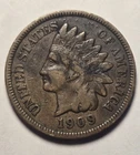 1909 Indian Head Cent 1c Penny, Very Fine VF Details, Exact Coin Shown