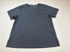 Mandala Equa-Tek Gray V-Neck Short Sleeve Scrub Top Size L LL287 