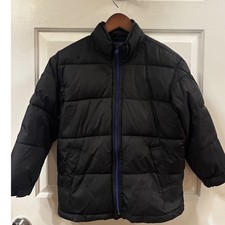 Gap Kids Black Puffer Jacket Blue Zip Fleece Lined Size S Small Outerwear