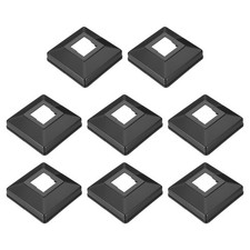 3,4x3,4 Zoll Pfostenhülse, Kunststoff Pfostenboden Abdeckung Säule Wraps - 8 Stück (schwarz)