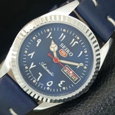 VINTAGE SEIKO 5 AUTOMATIC 6309A REFURBISHED JAPAN MENS BLUE DIAL WATCH a442479-1