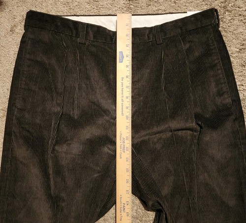 NWT Brooks Brothers 346 Corduroy Pants Mens 38W 34L Dark Brown Pleated Cuffed - Picture 7 of 9
