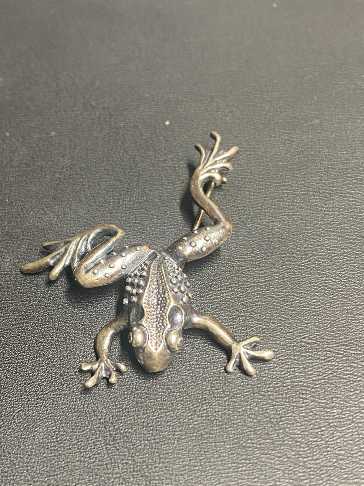 DYNAMIC 925 STERLING SILVER JUMPING FROG  BROOCH … - image 2