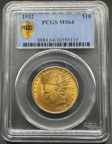 1932 $10 INDIAN HEAD GOLD EAGLE PCGS MS64 01XXDB26