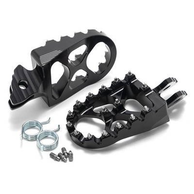 For Apollo RFN All Years CNC Billet Foot Pegs Wide Black Footpegs pedals MX
