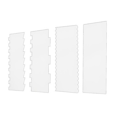 4 Pieces Large Clear Acrylic Cake Scraper Set Cakes Smoother Scraper Cake Stripe