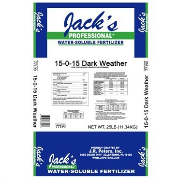 JR Peters Jack Professional 15-0-15 Peat Lite Dark Weather Feed 25 lb