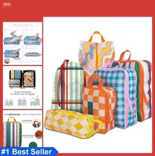 Compression Packing Cubes 6 Set Waterproof Oxford Travel Luggage Organizer Bags