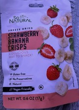 So Natural Freeze Dried Strawberry Banana Crisps 0.6oz Vegan Gluten Free Snack