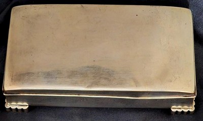 Vintage EPCA Poole Silver CO. 1897 Cigarette Box INSIDE WOOD OUTSIDE SILVER 
