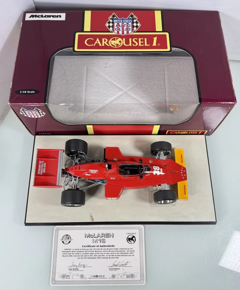 Carousel 1 #4808 1/18 Scale McLaren M16 1977 Milwaukee 200 #38 Rick Mears w/ Box - Image 2 of 4