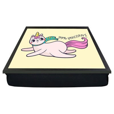 Kittycorn Flying Laptray personalisiert Kätzchen Schoß Tablett Regenbogen Kissen Abendessen Katze