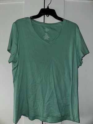 St. John s Bay Teal Short Sleeve Essential Shirt / Size: XXL
