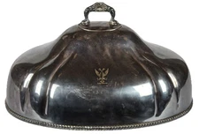 GORHAM - AQUILA IMPERIALE RUSSA - CUPOLA CIBO PIATTO SALDATO ARGENTO VITTORIANO