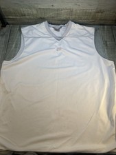 Vintage Nike Silver Tag XXL White Jersey Tank Top Basketball 90s 00s Sleeveless