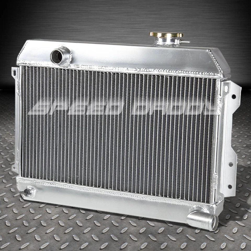 RADIADOR ALUMINIO 2 FILAS + KIT VENTILADOR 2X 9" PARA CAMIONETA 68-73 DATSUN 510 SRL311/SR/521 Foto 2 de 4