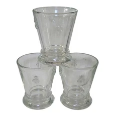 La Rochere Bee Clear Glass Napoleon Bees 4" Tumblers Paris Musee x3