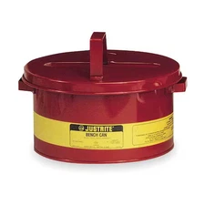 Justrite 10575 Bench Can 2 Gal Steel Can, Steel Plunger, 9 3/4 In Dasher Plate