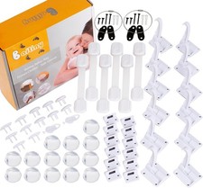 Baby Proofing Kit, 60-Piece Set with Cabinet Locks  Outlet Covers