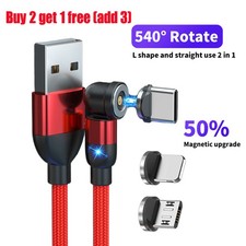 2M 360 Cable Rotating Phone Charger Made of Durable Nylon Braid Fast