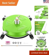 Efficient Stainless Steel Pressure Washer Surface Cleaner - 4 Wheels, 4500 PSI