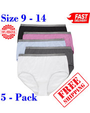 Hanes Just My Size Women's Stretch Cotton Brief Underwear, 5-Pack Plus , 9 -14