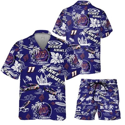 Denny Hamlin Nascar Racing Baseball Jersey Button Hawaiian Shirts Short Pants