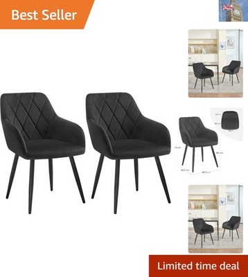 Esszimmerstuhl 2er Set Samt mit Armlehne Lounge Wohnzimmer Küche Wanne Stuhl
