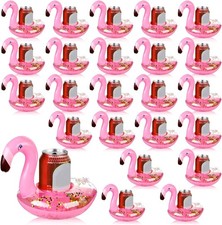 24 Pcs Inflatable Flamingo Drink Holder Pool Drink Floats Swimming C