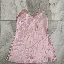 Val Mode Lingerie Womens Nightgown Slip Dress Small Pink Vintage