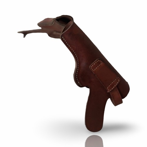 Leather Gun Holster for Luger P08, OWB, Right Left Handed, Black Brown Color - Picture 28 of 36