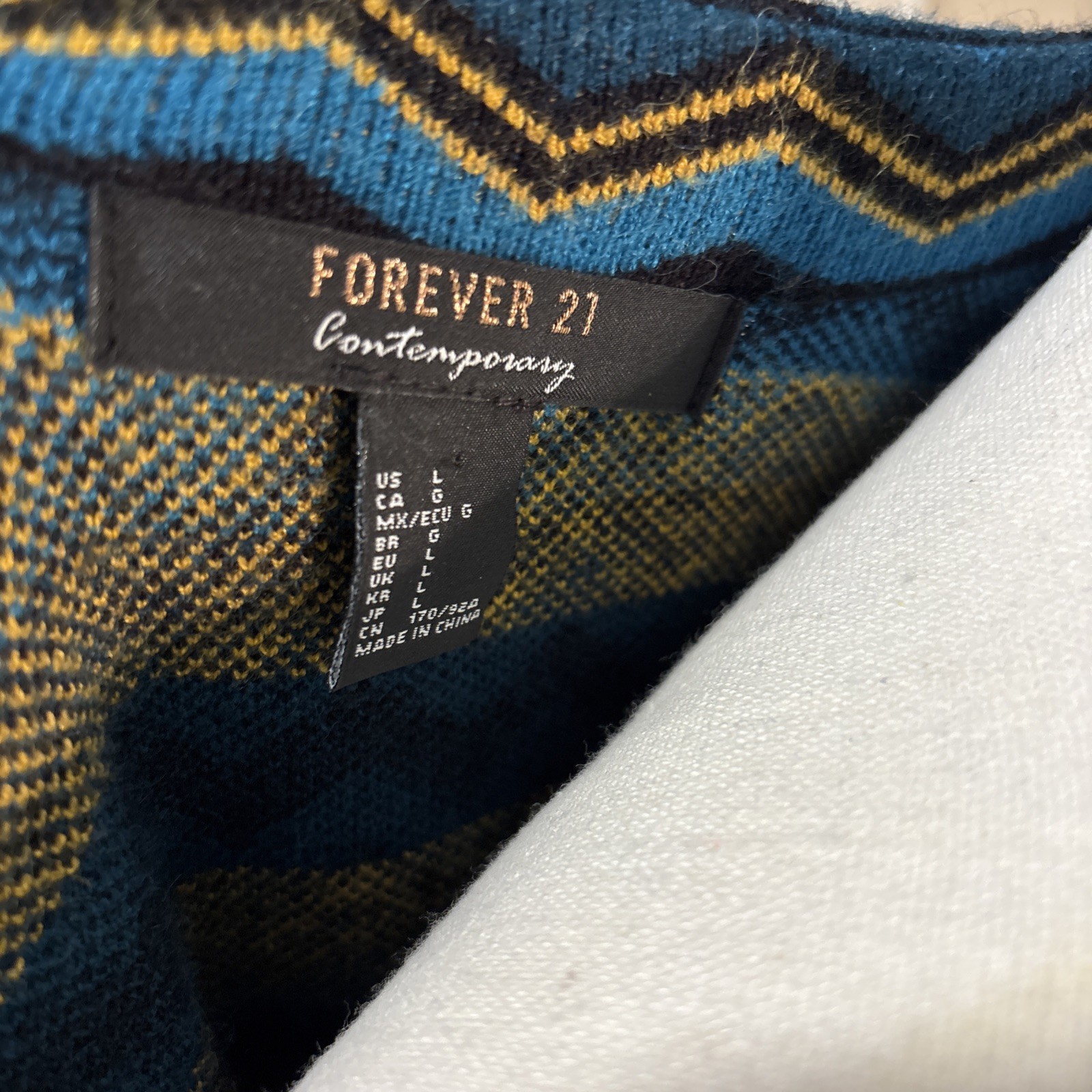 Forever 21 Multicolored Zigzag Pattern Open Cardi… - image 8