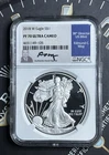 🦅🇺🇸 2018-W Silver American Eagle $1 PF  70 Ultra Cameo NGC Signed by Moy