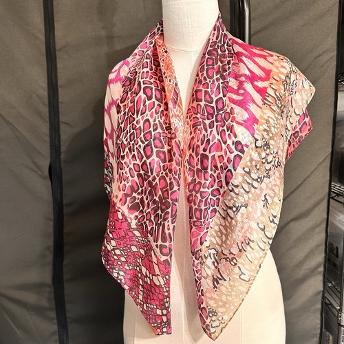 Cynthia Rowley Scarves Women's Silk Wrap Vintage Multicolor Square Scarf Boho - Picture 4 of 7