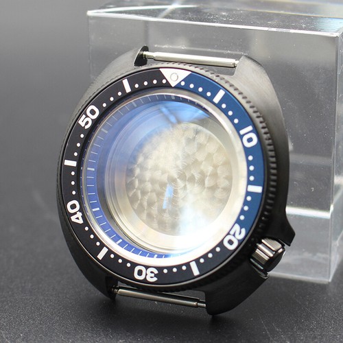 44mm Stainless Steel Seiko turtle 6105 Watch Case Sapphire Glass Ceramic bezel - Picture 8 of 20