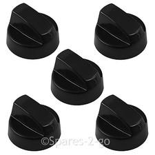 5 x HOTPOINT Black Oven Cooker Hob Control Knob Switch + Complete Adaptor Kit