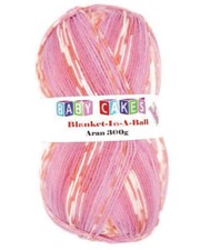 Blanket In A Ball Wool Baby Cakes Yarn 01 Candy Pink Random Double Knitting Knit
