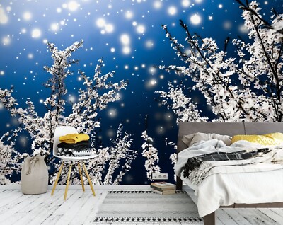 3D White Branches K17186 Wallpaper Mural Self-adhesive Removable Sticker Kay