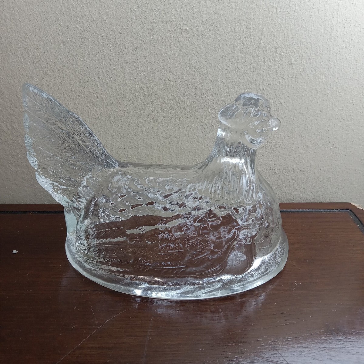 INDIANA Vintage Clear Glass Nesting Hen just the top part | eBay