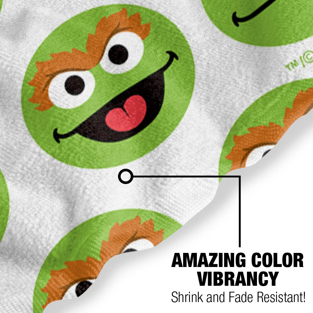 Sesame Street Simple Oscar Pattern Officially Licensed Beach Towel 30"x60"