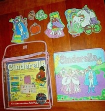 26p Cinderella Felt Playset Foldout Book SoftPlay  Carry Bag Preschool Toy EUC
