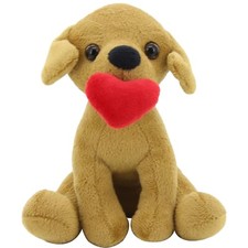 Cute Labrador Puppy Dog Toy Stuffed Animal Soft Cuddly with Red Heart 8 inch
