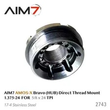 Aim7 AMOS 1.375-24 Bravo (HUB) Direct Thread Mounts 5/8 x 24 17-4 Steel Black