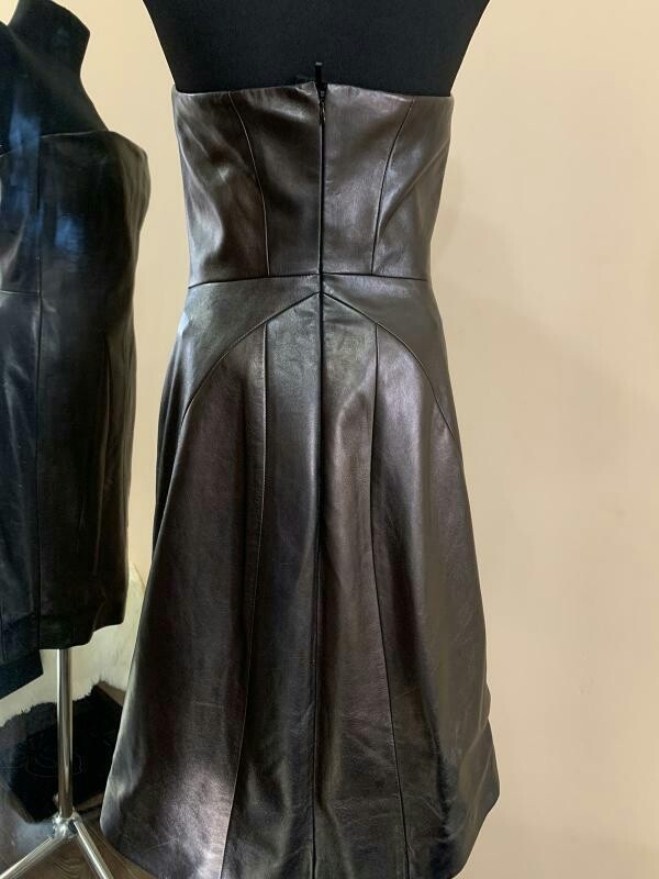 Yves Saint Laurent corsetto nero abito in lambella taglia xs 2 38 sulla spalla