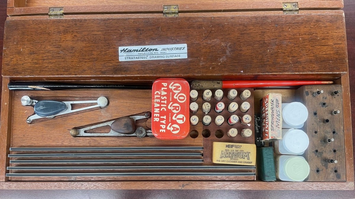 VINTAGE KEUFFEL & ESSER K&E LEROY LETTERING SET DRAFTING TOOL W