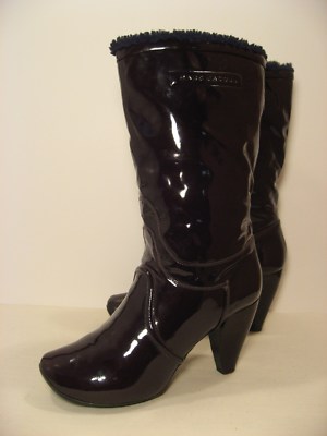 MARC JACOBS Burgundy Red Patent Leather Calf High Boots size 40 or 9.5 