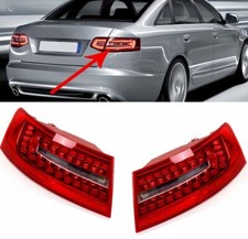 Pair L+R LED Rear Outer Tail Lights for Audi A6 C6 S6 RS6 2009-2011 Saloon Sedan